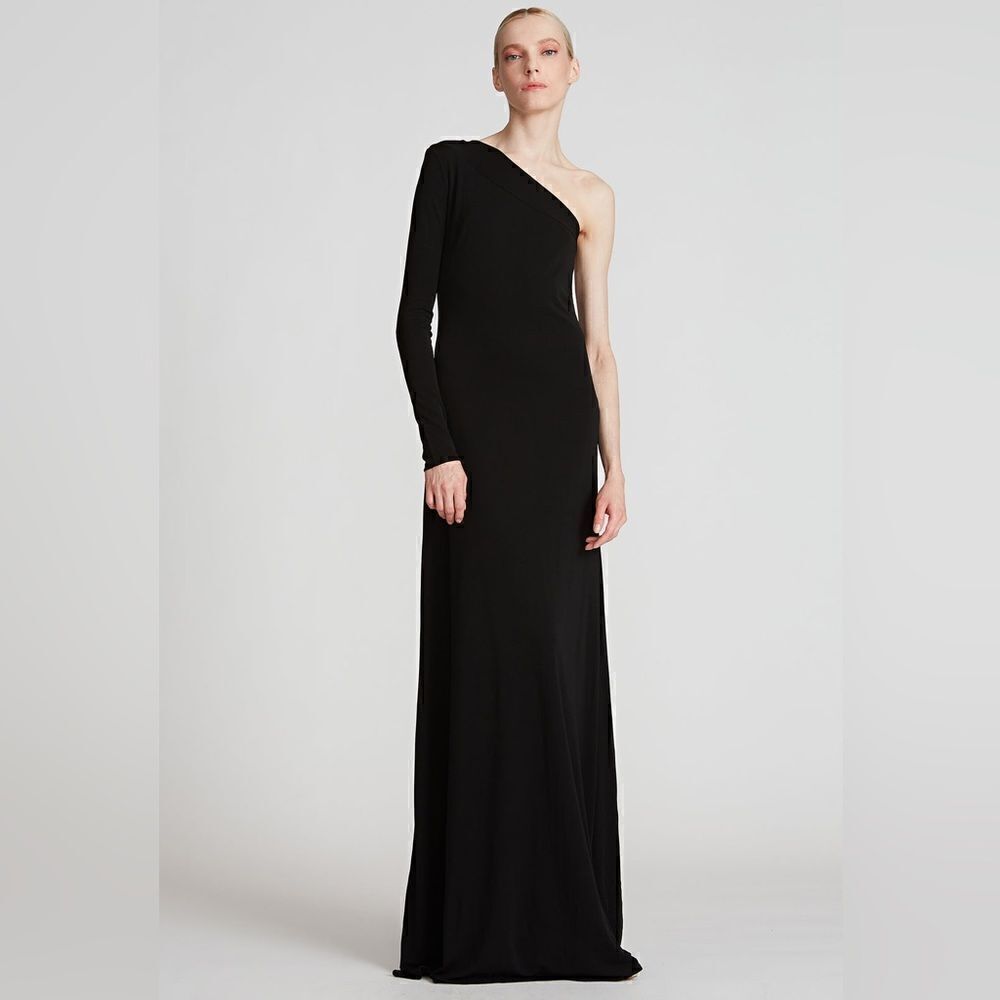 Halston Jade Jersey Gown Black Size 14